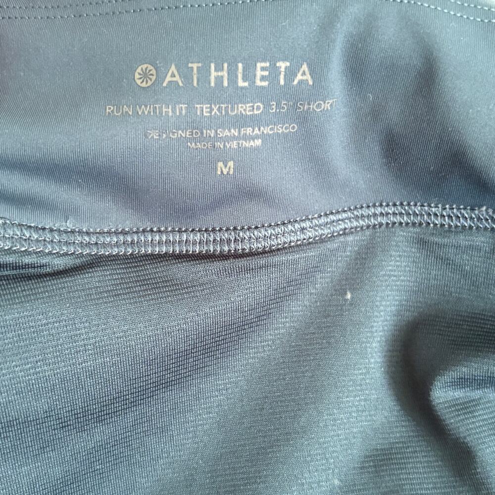 Athleta Run With It 3.5" Textured Shorts M Blue Running - Picture 5 of 8
